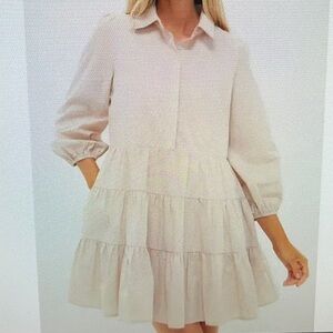 Pomander Place Sandstone Mabel Mini Dress Size Small 100% cotton
